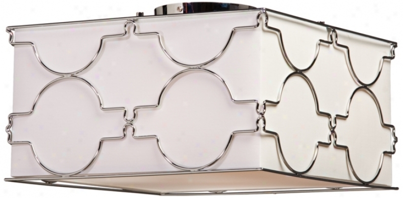 Artcraft Morocco 16" Wide Square Chrome Ceiling Light (v9114)