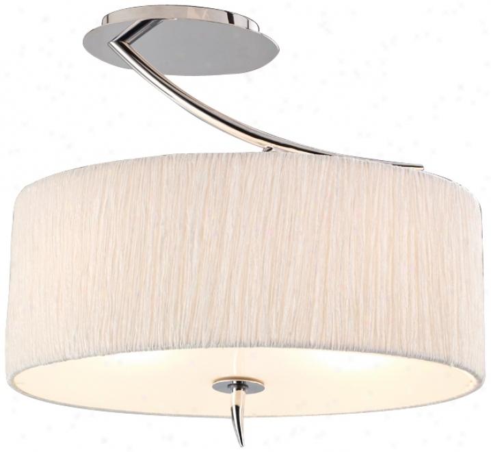 Artcraft Sloan 16" Wide Silk And Chrome Ceiling Light (v9119)