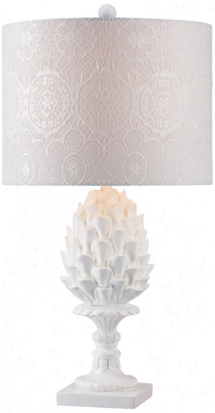 Artichoke Ivory Ceramic Table Lamp (v9646)