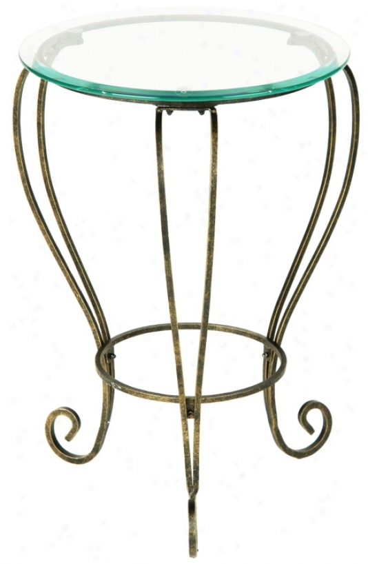 Atrium Iron And Glass Accent Table (45506)