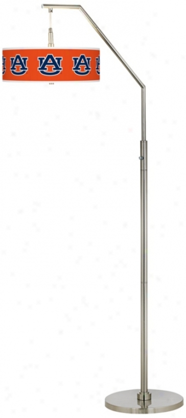 Auburn University Brushed Nickel Arc Floor Lamp (h5361-y3483)