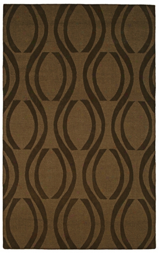 Auckland Collection Coffee Bean Brown Wool Area Rug (k8178)