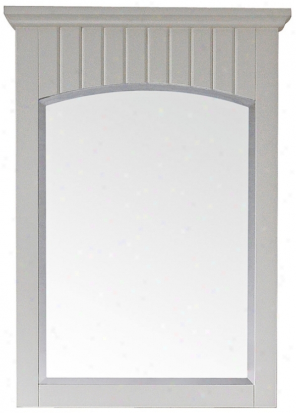 Avanity Beverly 24" Wide Bircn Wood White Frame Wall Mirror (v4892)