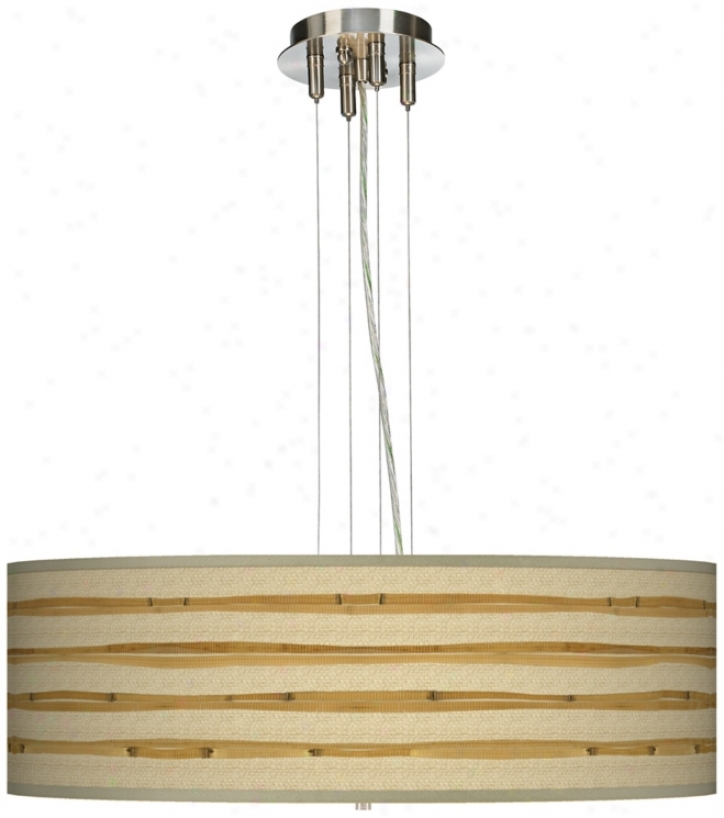 Bamboo Wrap 24" Wide Four Buoyant Pendant Chandelier (17276-v3114)