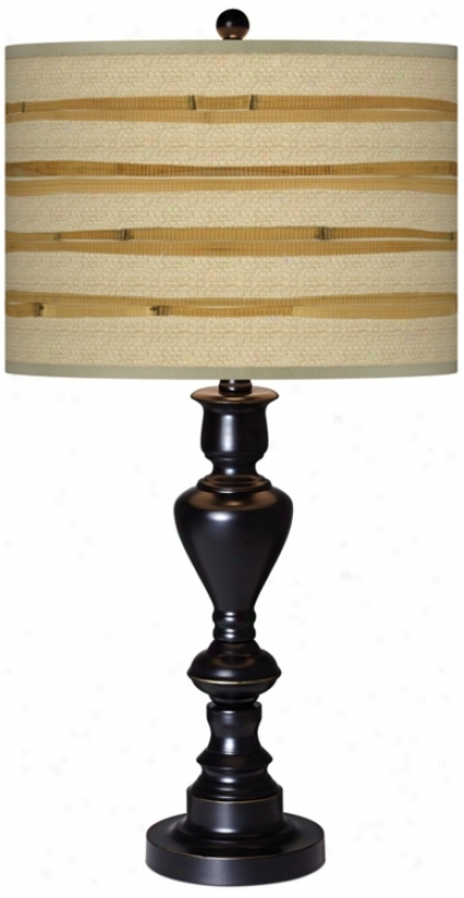 Bamboo Wrap Giclee Glow Blakc Bronze Table Lamp (x0022-x2975)