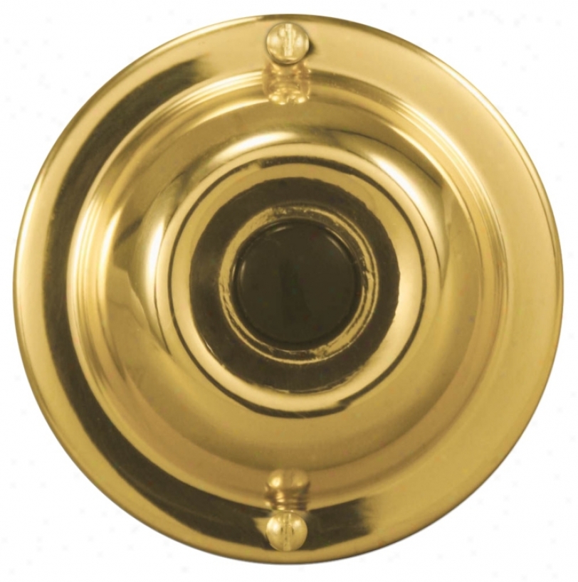 Basic Series Gold With Black 2 1/4" Round Doorbell Button (k6287)