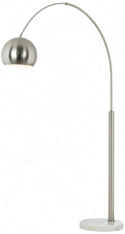 Basque Steel And Brushed Nickel Arc Floor Lamp (p9457)