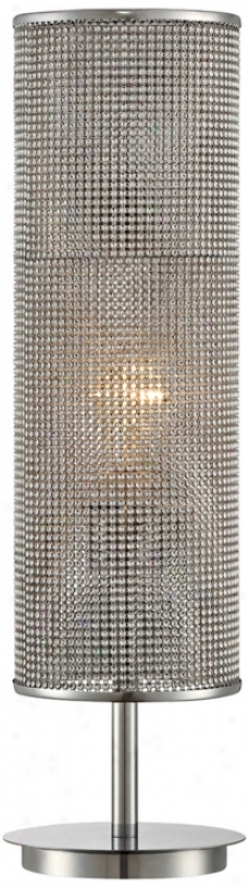 Bead Cylinder Shade Chrome Accent Lamp (v1716)