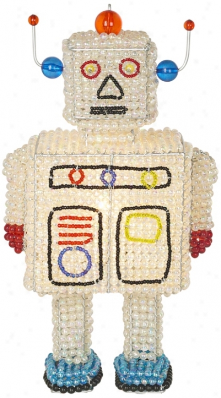 Beadworx Robot Hand-crafted Beaded Night Light (p7796)