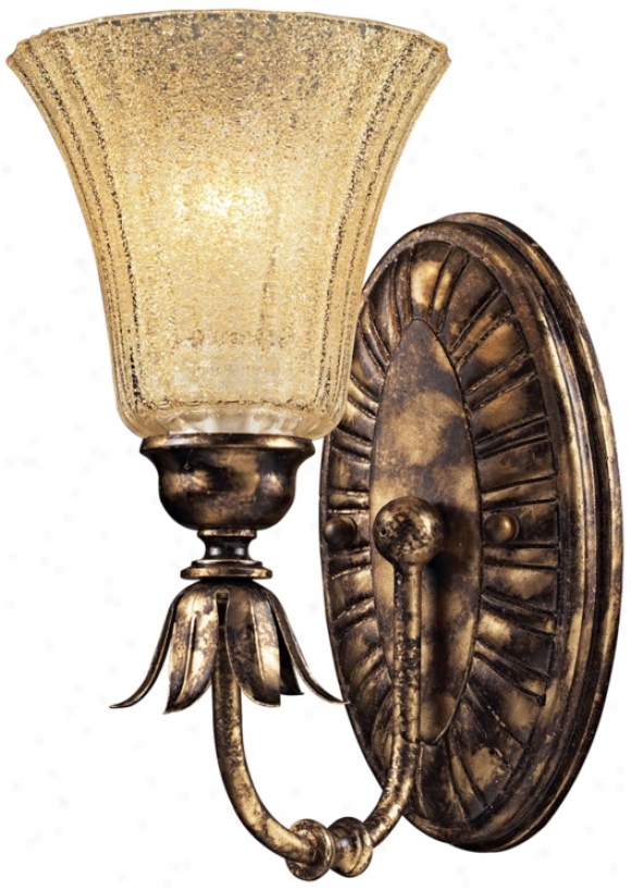 Bedminster Collection Burnt Gold Leaf 11" High Sconce (k0801)