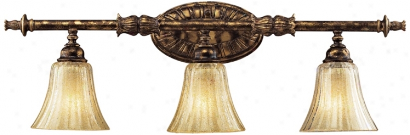 Bedminster Collection Burnt Gold Leaf 3-light Bath Fixture (k0802)