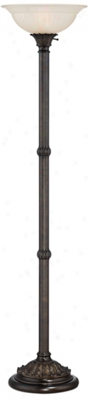 Bellham Bronze Traditional Torchiere Prevail over Lamp (w9579)