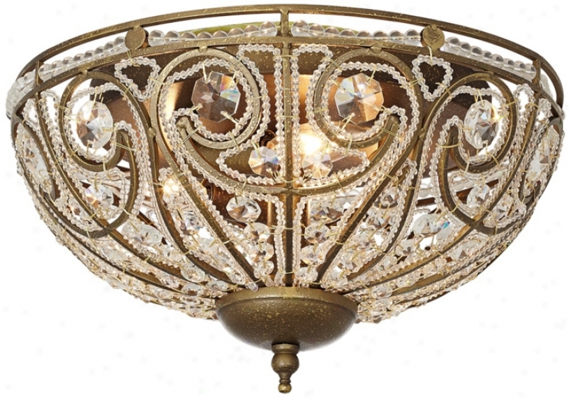 Bethany Collection Antique Gold 13" Wide Ceiling Light (78119)