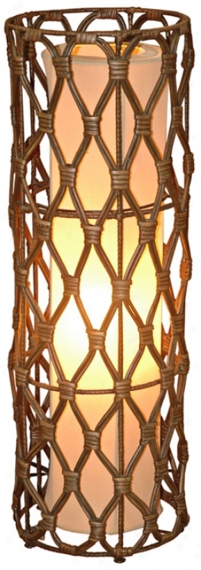 Bethany Wicker Wrappedd Iron 24&qut; High Table Lamp (t8225)