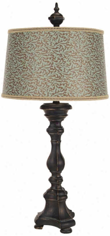 Black And Gold Candlestick Table Lamp (t2089)