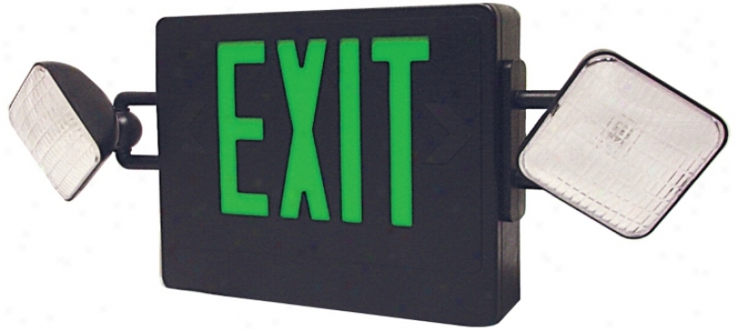 Black And Green Emregency Light Exit Sign (47535)