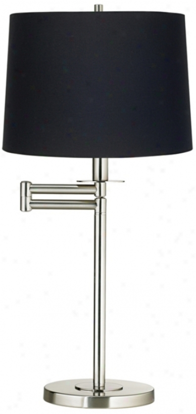 Dismal Fabric Brushed Nickel Swing Arm Desk Lamp (41253-88533)