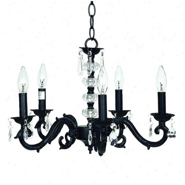 Black Glass Minaret 5-light Chandelier (t2213)