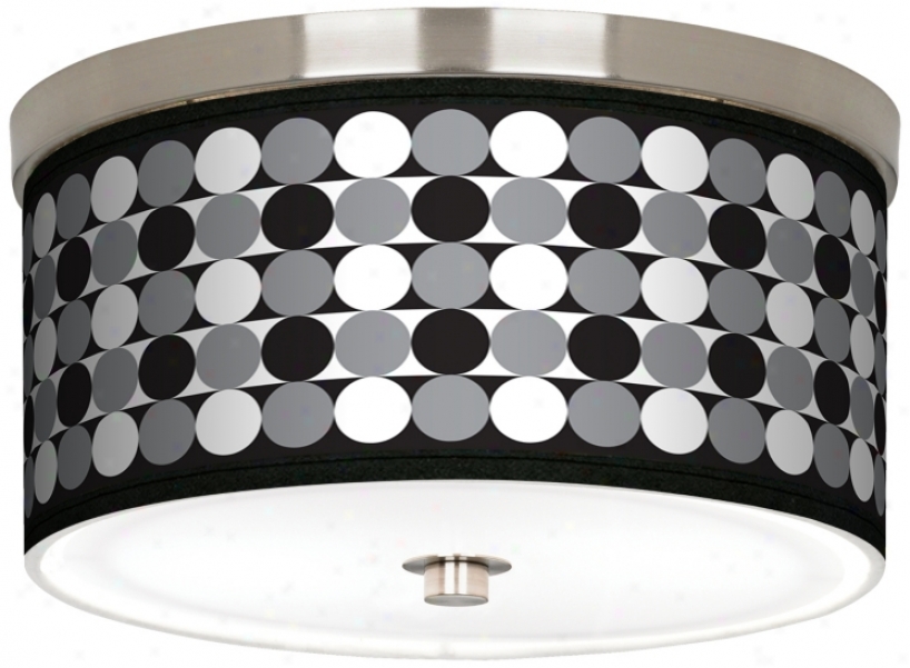 Black Grey Circles Nickel 10 1/4" Wide Ceiling Light (j9214-k1738)