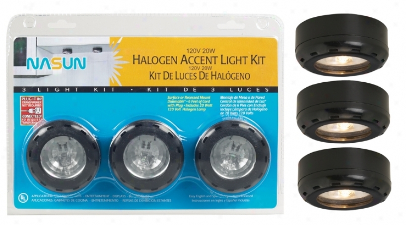 Black Halpgen 20 Watt 3-pack Puck Light Kit (86349)