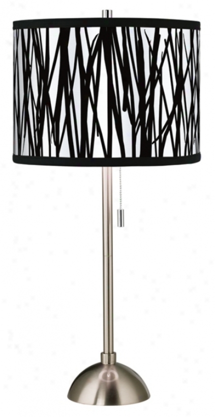 Black Jagged Stripes Giclee Style Taboe Lamp (60757-88033))