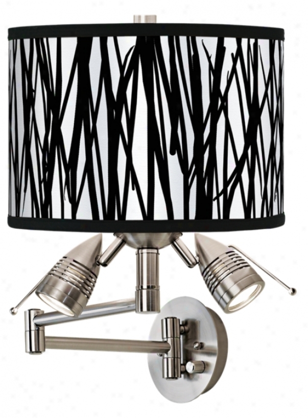 Black Jagged Stripes Giclee Swing Arm Wall Light (80479-81124)