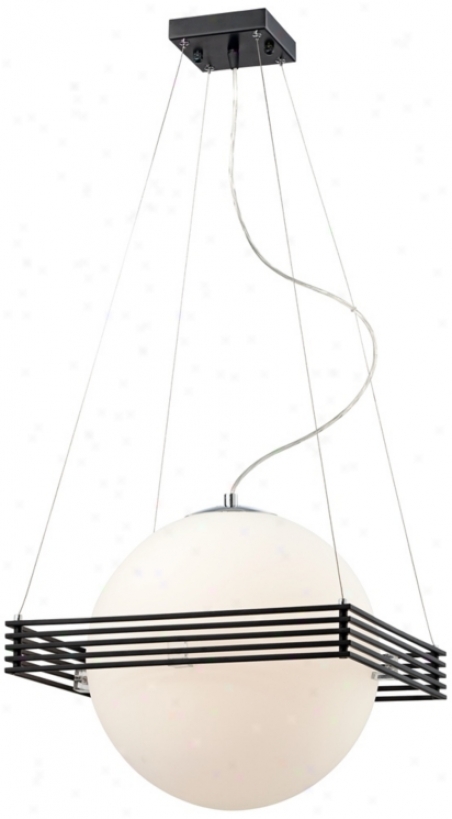 Black Lines Opal Globe 15 3/4" Wide Pendant Light (v2880)