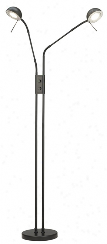 Black Modern Pharmacy Halogen Floor Lamp (37093)