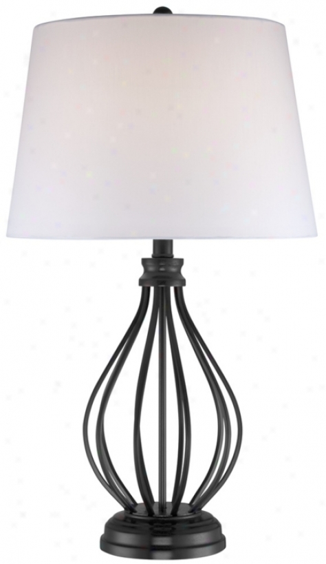 Black Open Frame Gourd Base Table Lamp (t3789)