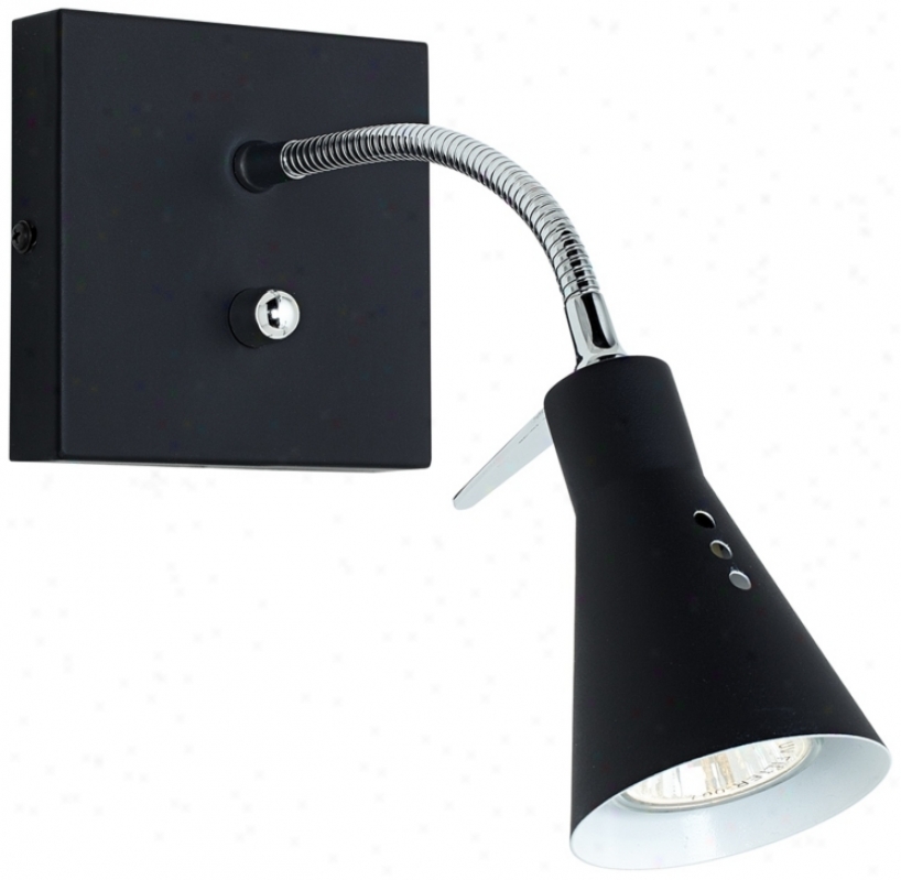 Black Paddle Foot Halogen Plug-in Wall Light (u3266)