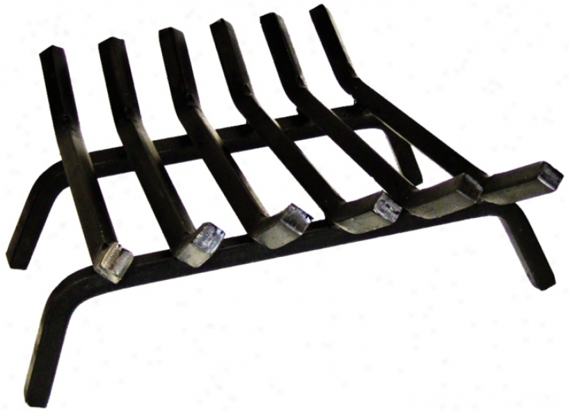 Black Powder Coated 18" Wide Standard Fireplace Grate (u9191)