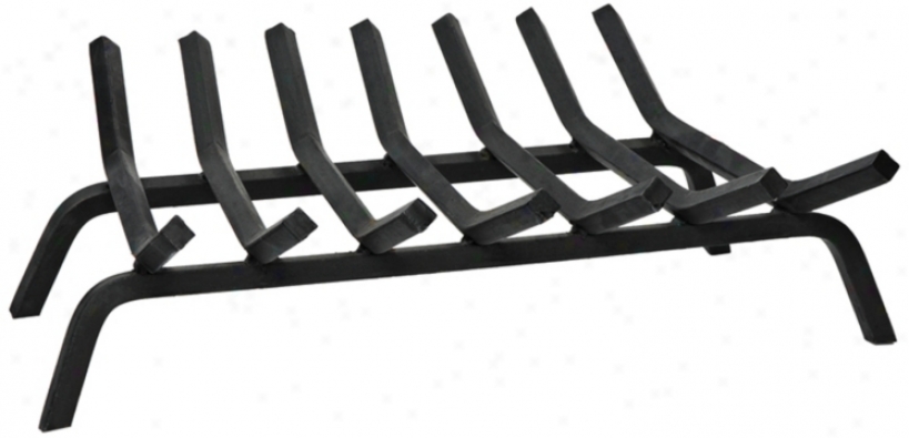 Black Dust Coated 24" Wide Standard Fireplace Grate (u9197)