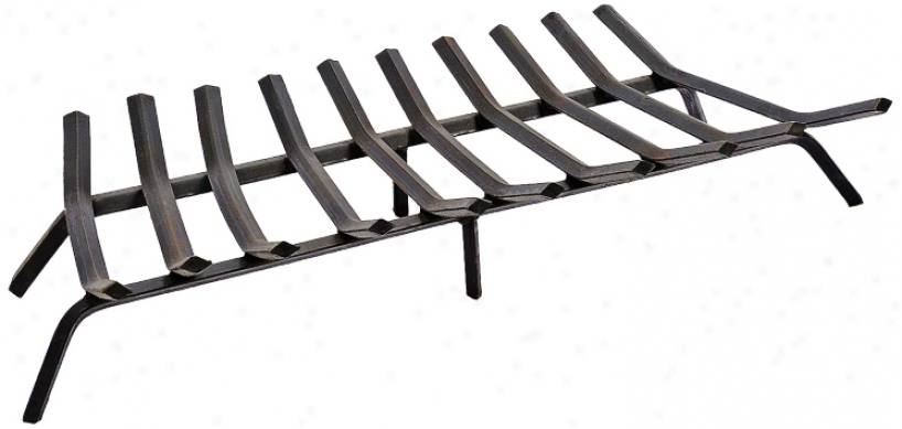 Black Powder Coated 36" Wide Standard Fireplace Grate (y9203)