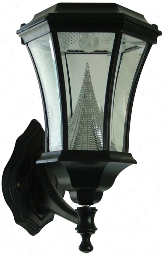 Black Solar Lamp 15&qut; High Outdoor Wall Light (22979)