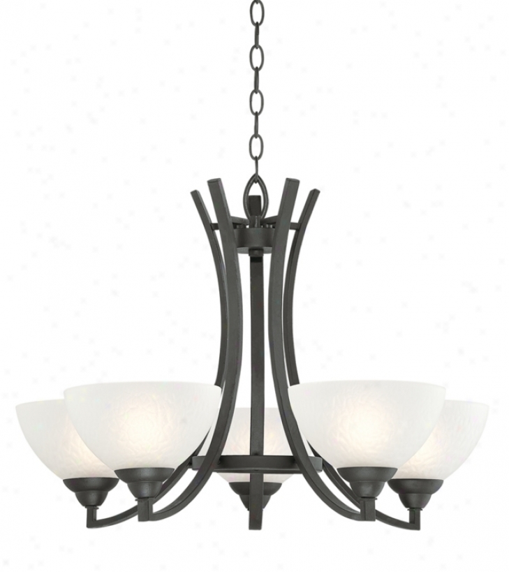 Black With Hammered Glass 30" Wide Chandelier (p0319)