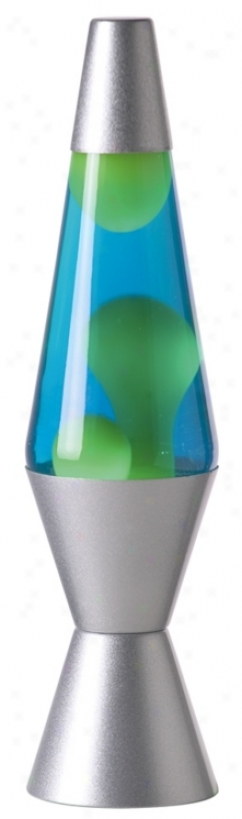 Blue And Yellow Silver Base Lava Lamp (36645)