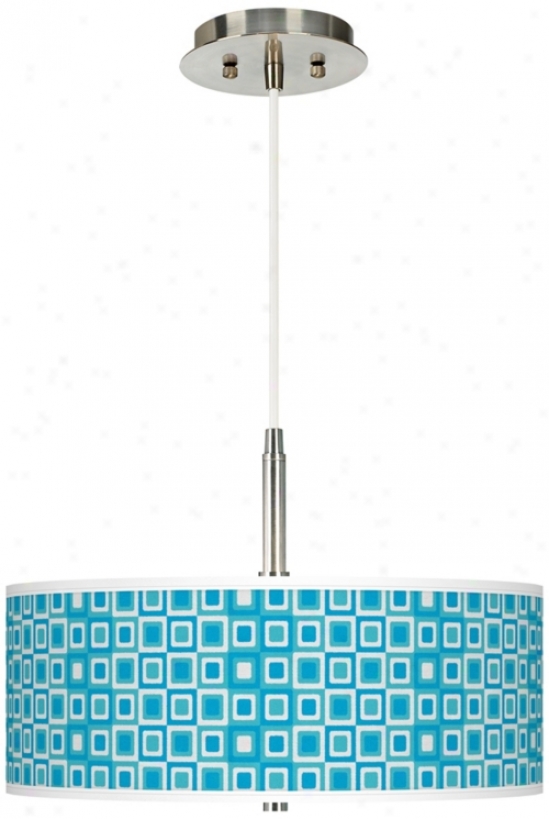 Blue Boxes Linen Giclee Pendant Chandelier (g9447-u1611)