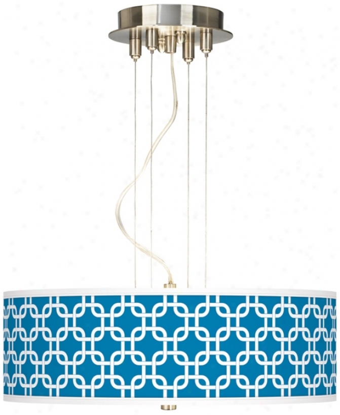 Azure Lattice Giclee 20&quit; Wide 3-light Pendant Chandelier (17822-w3630)