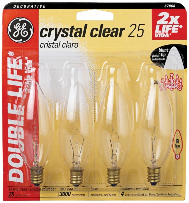 Blunt-tip 25 Watt Candelabra Base 4-pack Light Bulbs (34735)