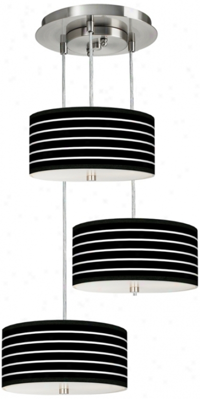 Bold Black Stripe 3-in-1 Drum Shade Giclee Pendant (m2298-u4653)