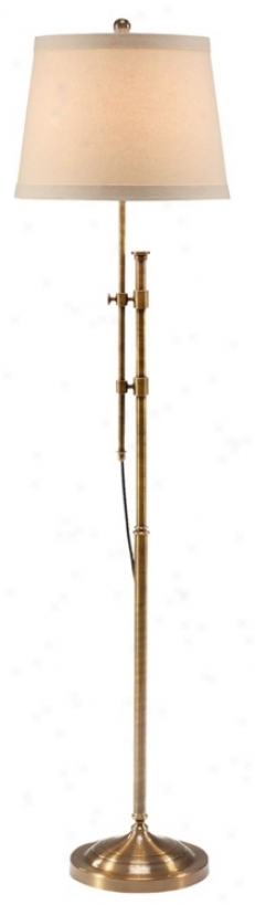 Brass Twin Column Floor Lamp (p4303)