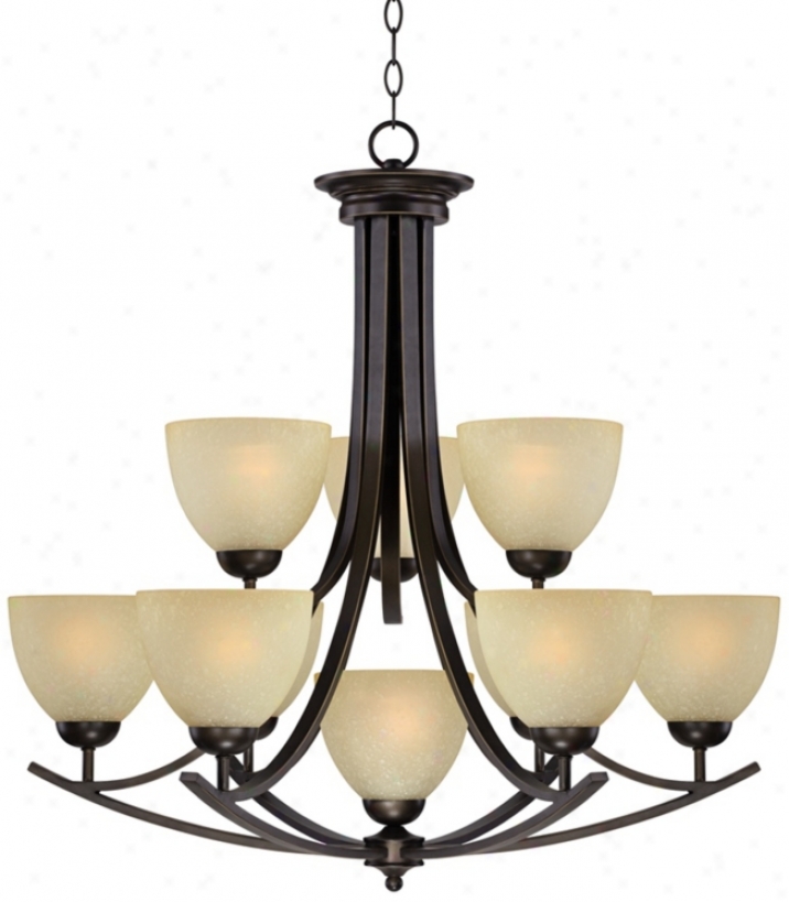 Bronze 31 1/2" Wide 10-light Entryway Chandelier (v7533)