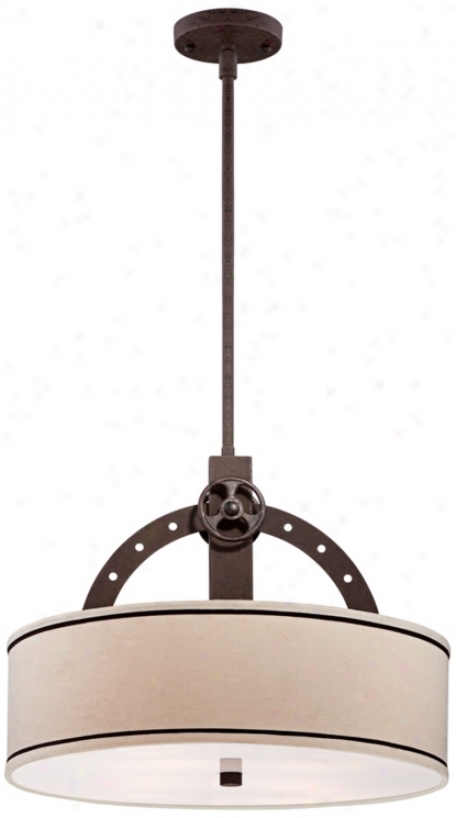 Bronze And Cream With Knob 19 1/2" Wide Pendant Light (v2017)