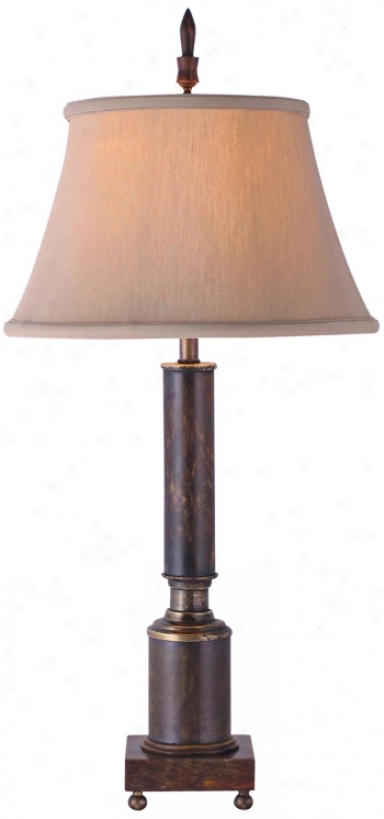 Bronze nAd Jade Column Buffet Lamp (g7102)