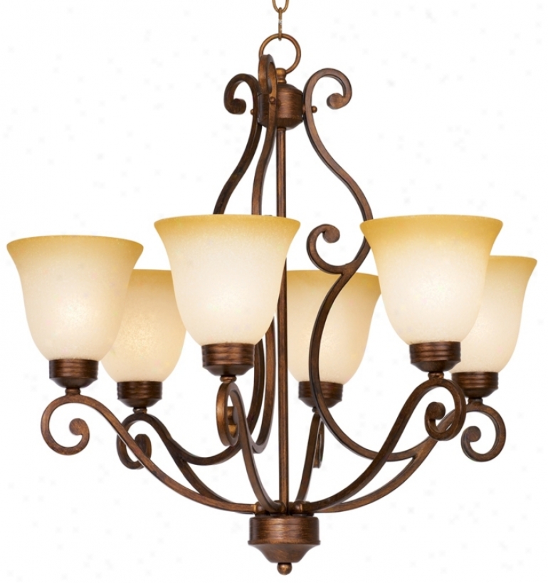 BronzeF inish Iroj Six Light Chandelier (15677)