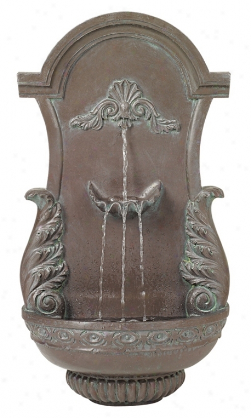 Bronze Polishing Ornate Wall Fountain (55375)