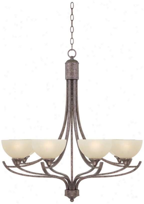 Bronze Finish With Crean Giass 8-light Chandelier (p4379)