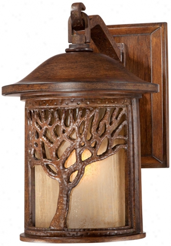 Bronze Mission Style Tree 12 1/4" High Outdoor Wall Light (u9313)