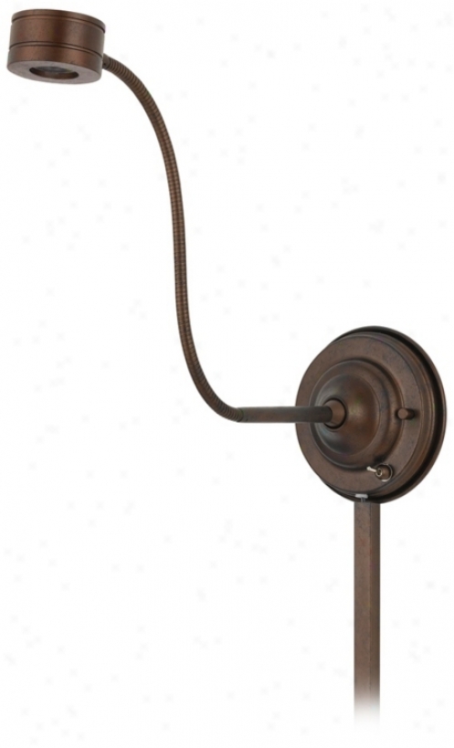 Bronze Saucer Led Plug-in Swing Arm Wall Lamp (n7476)