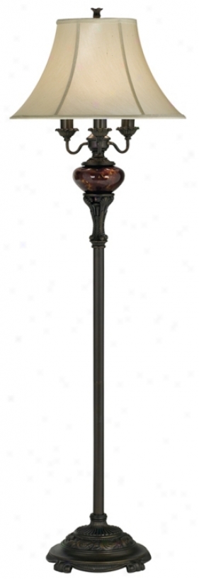 Bronze Tortoise Shell Font Floor Lamp (98142)